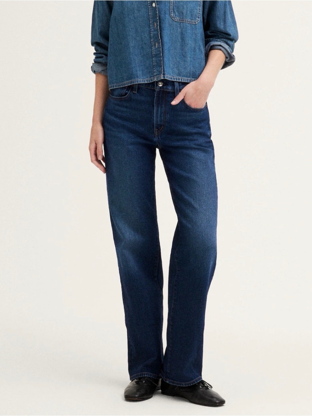 Madewell Dark Blue Straight Leg Jeans